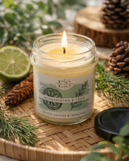 Świeca sojowa – Bergamotka & Cedr